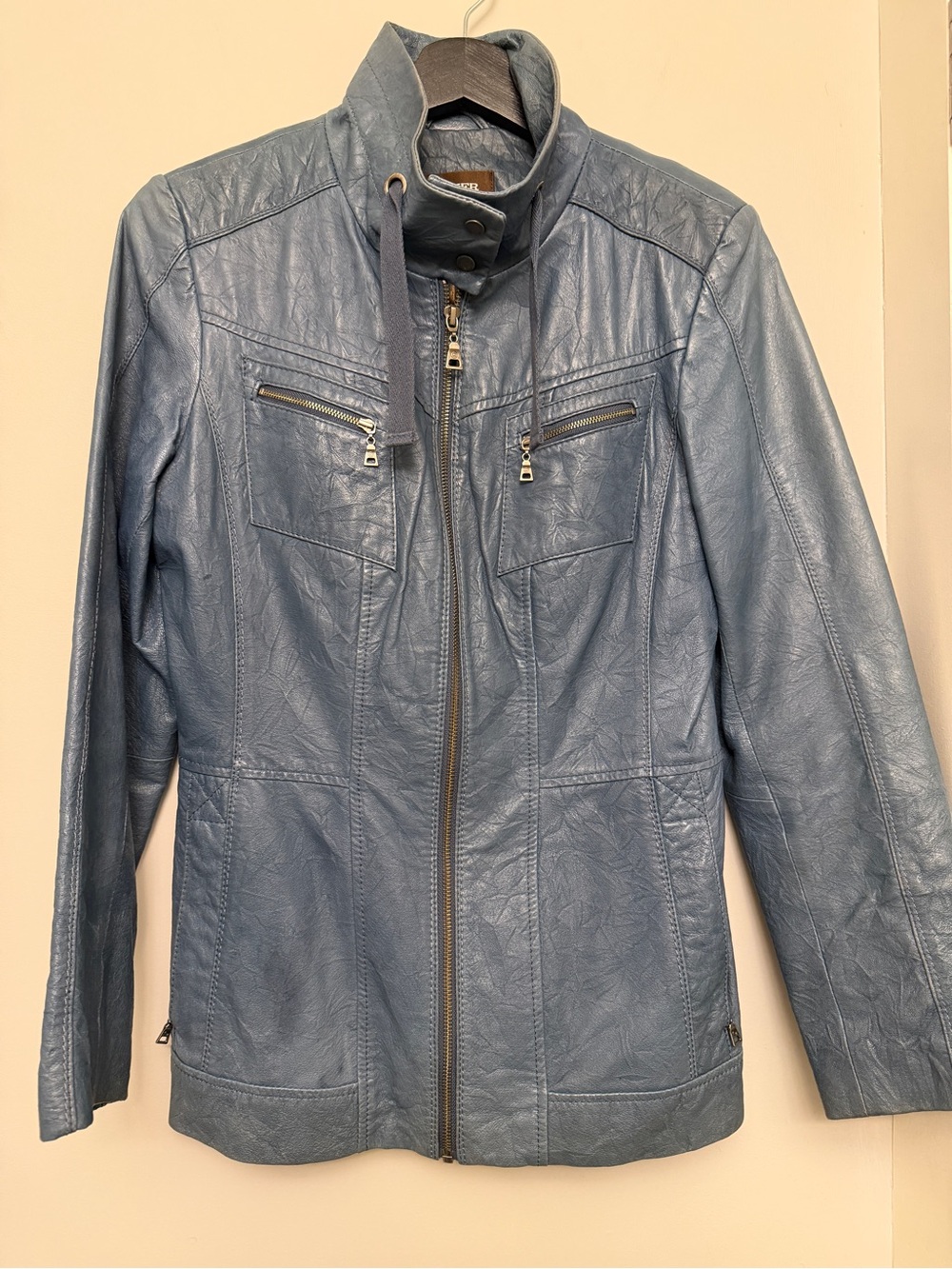 Danier Women's Blue Leather Jacket